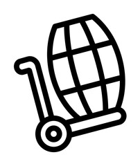 Sticker - Cart, beer, barrel icon. Simple line, outline elements of international beer day icons for ui and ux, website or mobile application on white background