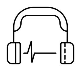 Fototapete - Ear protection, icon. Simple line, outline elements of safety at work for ui and ux, website or mobile application on white background