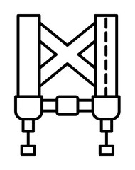 Wall Mural - Safety, harness icon. Simple line, outline elements of safety at work for ui and ux, website or mobile application on white background