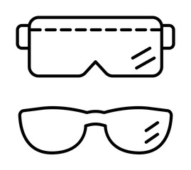 Poster - Glasses, safety icon. Simple line, outline elements of safety at work for ui and ux, website or mobile application on white background