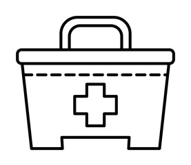 Poster - First aid kit, safety icon. Simple line, outline elements of safety at work for ui and ux, website or mobile application on white background
