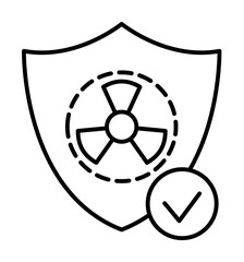 Poster - Shield, nuclear energy icon. Simple line, outline elements of safety at work for ui and ux, website or mobile application on white background