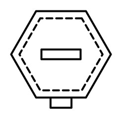 Poster - sign, warning icon. simple line, outline elements of safety at work for ui and ux, website or mobile