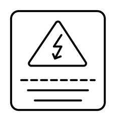 Poster - Sign, high voltage icon. Simple line, outline elements of safety at work for ui and ux, website or mobile application on white background