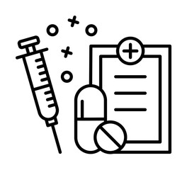 Wall Mural - Medicine syringe pill icon. Element of labor icon on white background