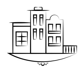 Poster - city building icon. Element of landscape icon for mobile concept and web apps. Hand drawn city building icon can be used for web and mobile on white background