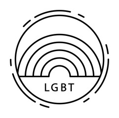 Poster - Rainbow, lgbt icon. Simple line, outline sexual minoritie icons in circle for ui and ux, website or mobile application on white background