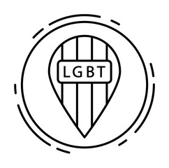 Poster - Placeholder, lgbt icon. Simple line, outline sexual minoritie icons in circle for ui and ux, website or mobile application on white background