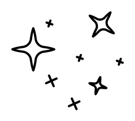 Sticker - Shines, magic, stars icon. Element of magic for mobile concept and web apps icon. Thin line icon for website design and development on white background