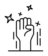 Poster - Hand, magic, stars shine icon on white background