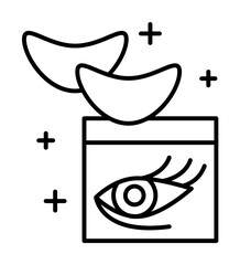 Poster - Patches, eye, mask icon. Simple line, outline makeup icons for ui and ux, website or mobile application on white background
