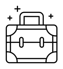 Poster - Cosmetic, bag icon. Simple line, outline makeup icons for ui and ux, website or mobile application on white background