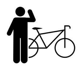 Poster - Bicycle, man icon. Element of man with random object icon. Premium quality graphic design icon. Signs and symbols collection icon for websites, web design on white background