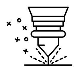 Fototapete - Laser cut electronics icon. Element of manufacturing on white background