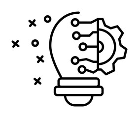 Poster - Gear manufacturing idea icon. Element of manufacturing on white background