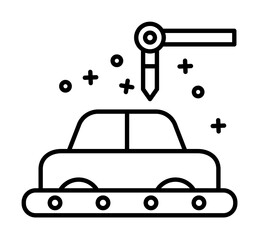 Poster - Manufacturing car robotic arm icon. Element of manufacturing on white background