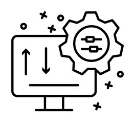 Poster - Computer gear icon. Element of manufacturing on white background