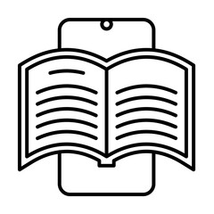 Poster - E-book mobile icon. Element of mobile technology on white background
