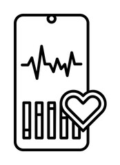 Poster - Heart rate mobile icon. Element of mobile technology on white background