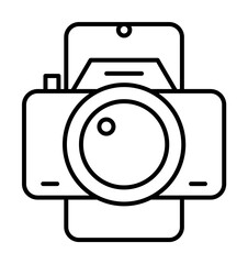 Poster - camera mobile icon. element of mobile technology on white background
