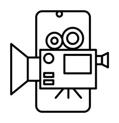 Sticker - Smartphone video camera icon. Element of mobile technology on white background