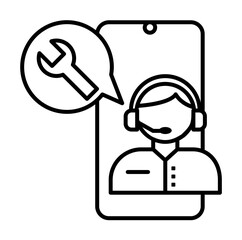 Poster - Customer service mobile icon. Element of mobile technology on white background