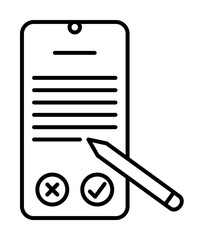 Poster - Writing mobile icon. Element of mobile technology on white background