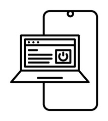 Fototapete - Laptop controlling mobile icon. Element of mobile technology on white background