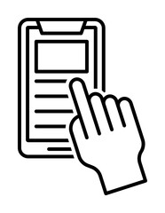 Poster - Mobile icon. Element of news thin line icon on white background