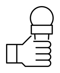 Poster - Microphone icon. Element of news thin line icon on white background