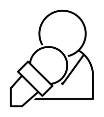 Poster - Reporter icon. Element of news thin line icon on white background
