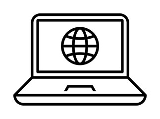 Poster - Laptop icon. Element of news thin line icon on white background