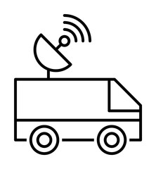 Poster - mobile unit icon. element of news thin line icon on white background