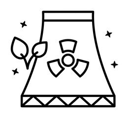 Poster - Protection environmental icon. Simple line outline of nuclear energy icons for ui and ux website or mobile application on white background