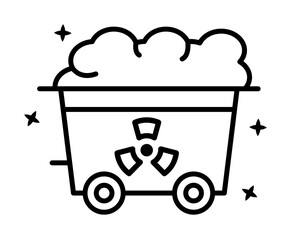 Poster - Uranium mine trail icon. Simple line outline of nuclear energy icons for ui and ux website or mobile application on white background