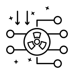 Poster - Nuclear radiation icon. Simple line outline of nuclear energy icons for ui and ux website or mobile application on white background