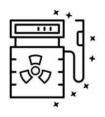 Poster - Gasoline oil nuclear icon. Simple line outline of nuclear energy icons for ui and ux website or mobile application on white background