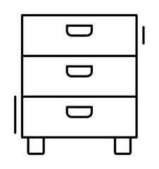 Poster - Filling cabinet icon. Simple line, outline elements of office tool icons for ui and ux, website or mobile application on white background
