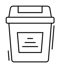 Poster - Trash icon. Simple line, outline elements of office tool icons for ui and ux, website or mobile application on white background