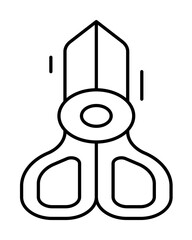 Poster - Scissor icon. Simple line, outline elements of office tool icons for ui and ux, website or mobile application on white background