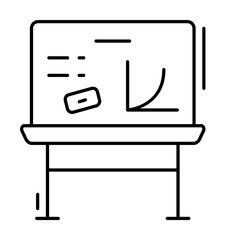 Fototapete - White board icon. Simple line, outline elements of office tool icons for ui and ux, website or mobile application on white background