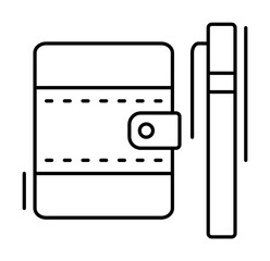 Fototapete - Agenda, pen icon. Simple line, outline elements of office tool icons for ui and ux, website or mobile application on white background