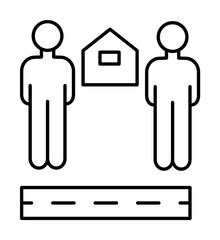 Poster - Business men building icon. Element of overpopulation icon on white background