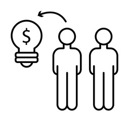 Poster - Men dollar idea customer icon. Element of overpopulation icon on white background