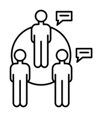 Poster - Men discuss chat business icon. Element of overpopulation icon on white background