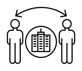 Poster - Building control men work icon. Element of overpopulation icon on white background
