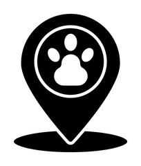Poster - Location, paw icon. Simple elements of animals store icons for ui and ux, website or mobile application on white background