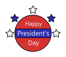 Poster - President day stars icon. Simple line, outline elements of color public holiday icons for ui and ux website or mobile application on white background