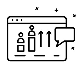 Fototapete - Web users chat icon. Simple line, outline of project management icons for ui and ux, website or mobile application on white background