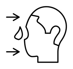 Poster - Nose, prosthesis, man icon. Element of prosthetics thin line icon on white background